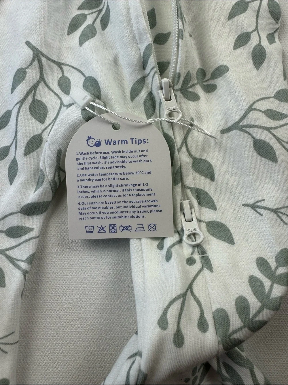 Newborn Baby Infant Cotton Double Zipper Footed Pajamas Nature Beige NB New Tags